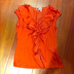 Orange silk shirt